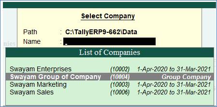 Group Company in TallyERP9